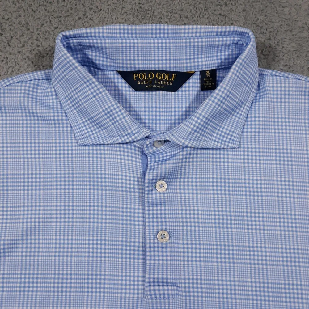 Polo Golf Ralph Lauren Polo Shirt Mens XL Short Sleeve Blue Stretch Cotton Peru